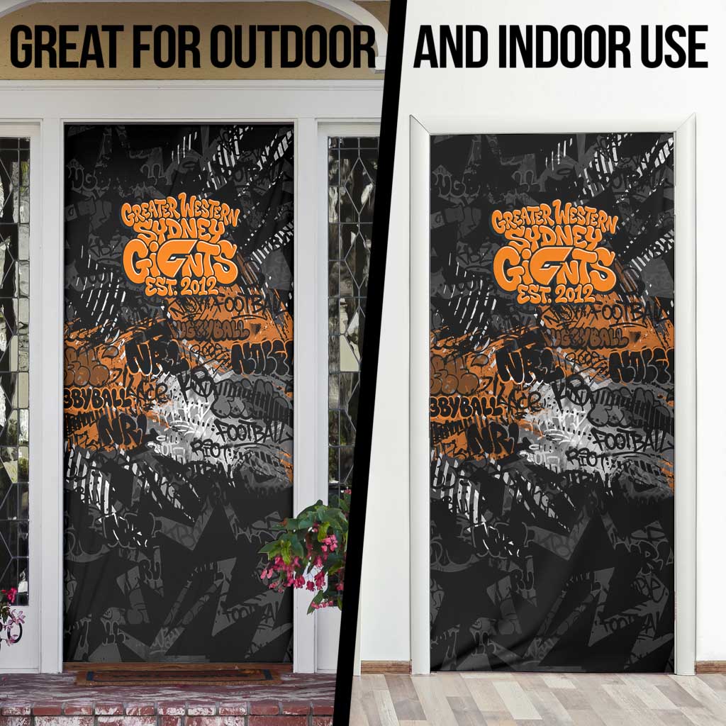 Greater Western Sydney Giants Door Cover Urban Graffiti Street Art - Bold Abstract Spray Paint