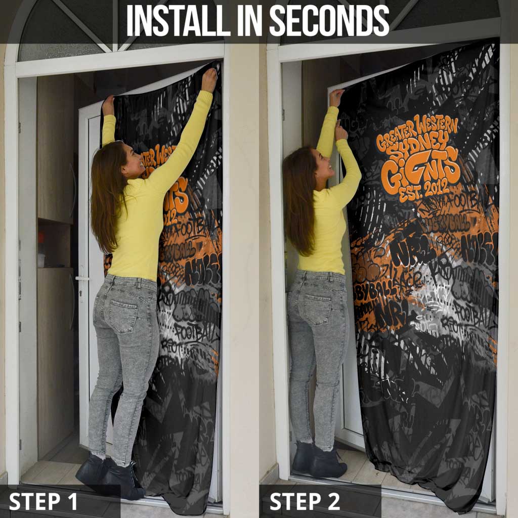 Greater Western Sydney Giants Door Cover Urban Graffiti Street Art - Bold Abstract Spray Paint