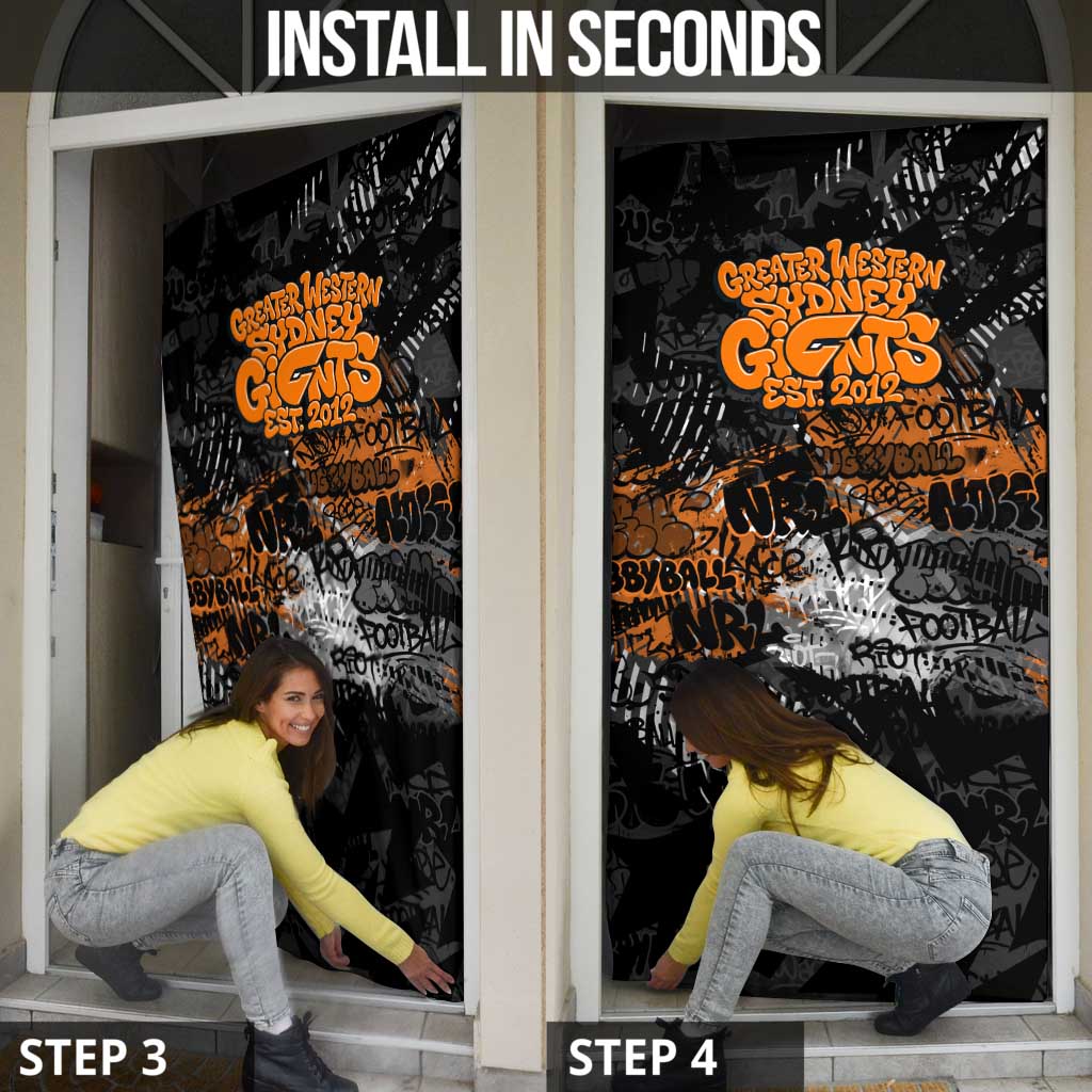 Greater Western Sydney Giants Door Cover Urban Graffiti Street Art - Bold Abstract Spray Paint