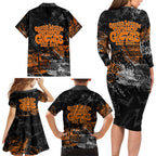 Greater Western Sydney Giants Family Matching Long Sleeve Bodycon Dress and Hawaiian Shirt Urban Graffiti Street Art - Bold Abstract Spray Paint