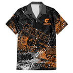 Greater Western Sydney Giants Family Matching Mermaid Dress and Hawaiian Shirt Urban Graffiti Street Art - Bold Abstract Spray Paint