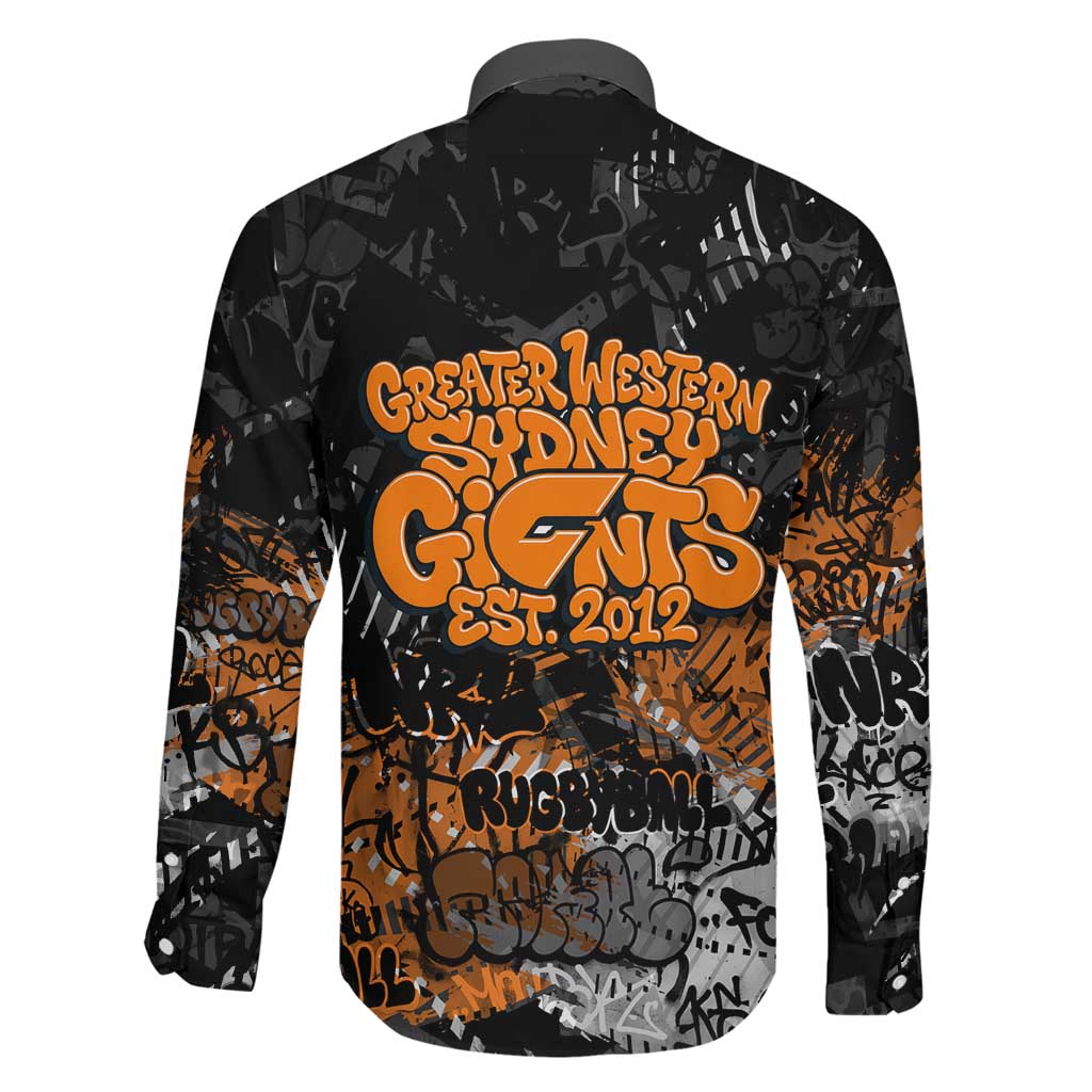 Greater Western Sydney Giants Family Matching Mermaid Dress and Hawaiian Shirt Urban Graffiti Street Art - Bold Abstract Spray Paint