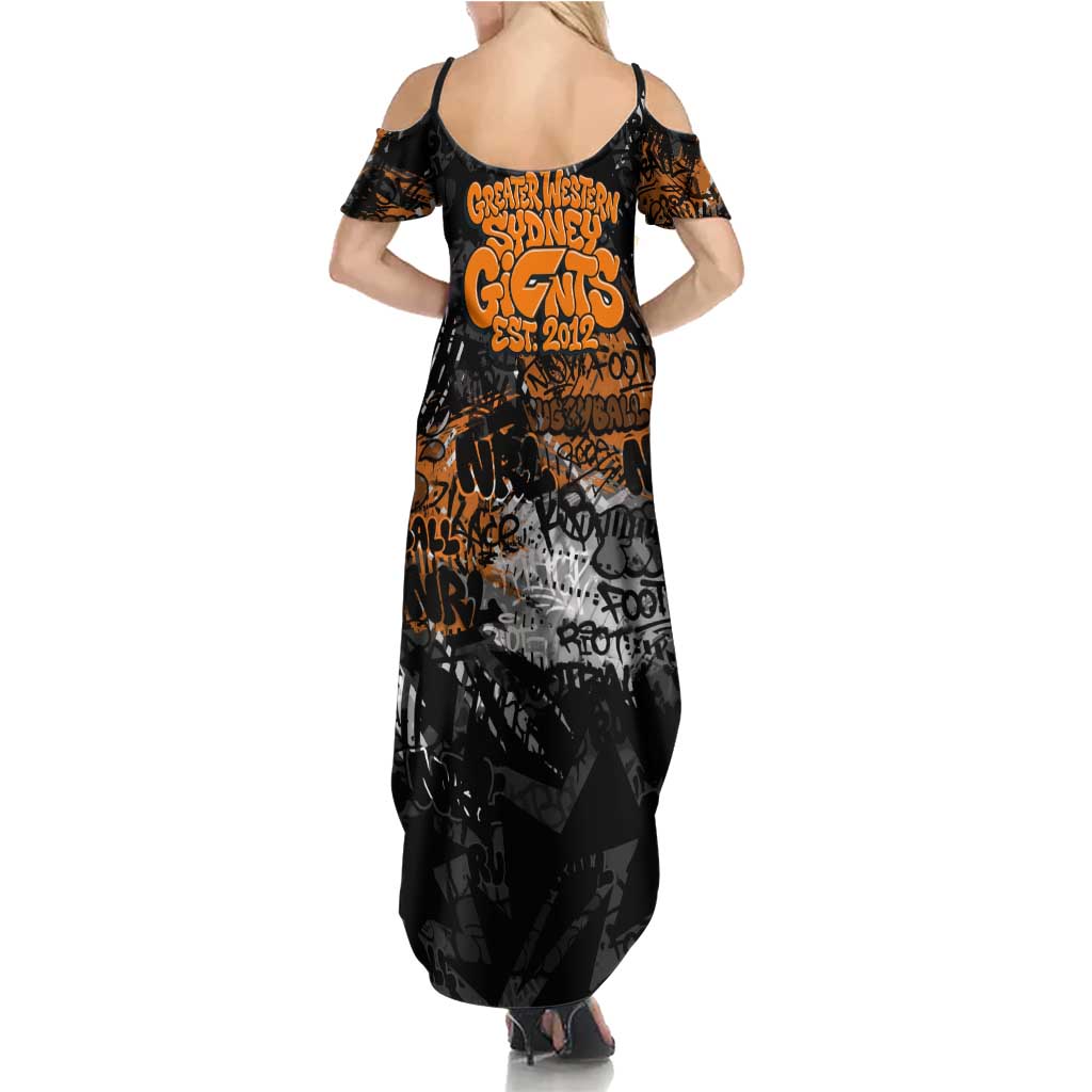 Greater Western Sydney Giants Family Matching Summer Maxi Dress and Hawaiian Shirt Urban Graffiti Street Art - Bold Abstract Spray Paint