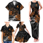 Greater Western Sydney Giants Family Matching Tank Maxi Dress and Hawaiian Shirt Urban Graffiti Street Art - Bold Abstract Spray Paint