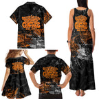 Greater Western Sydney Giants Family Matching Tank Maxi Dress and Hawaiian Shirt Urban Graffiti Street Art - Bold Abstract Spray Paint