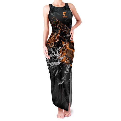 Greater Western Sydney Giants Family Matching Tank Maxi Dress and Hawaiian Shirt Urban Graffiti Street Art - Bold Abstract Spray Paint