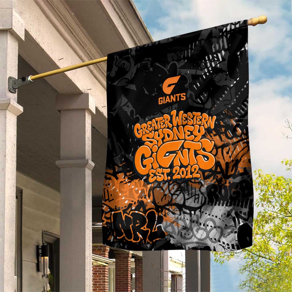 Greater Western Sydney Giants Garden Flag Urban Graffiti Street Art - Bold Abstract Spray Paint