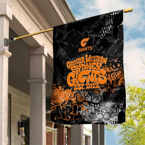 Greater Western Sydney Giants Garden Flag Urban Graffiti Street Art - Bold Abstract Spray Paint