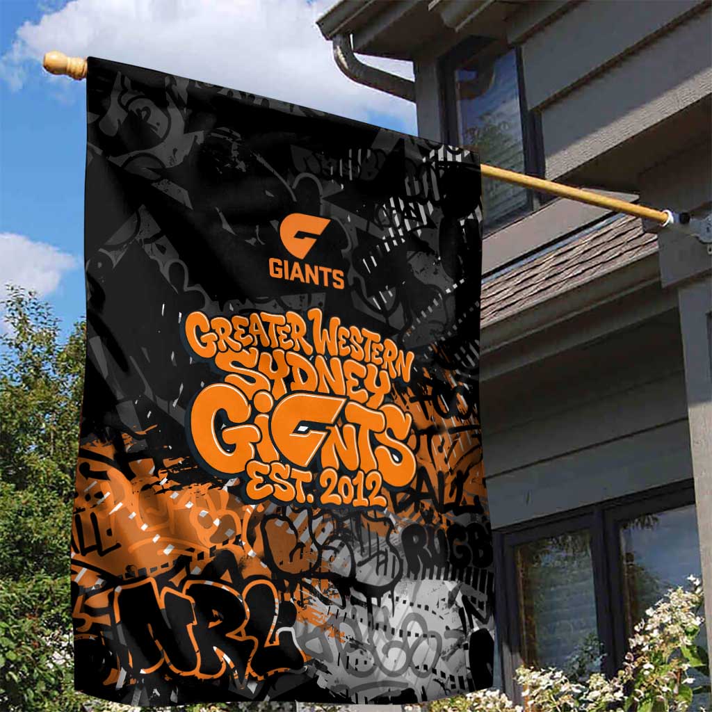 Greater Western Sydney Giants Garden Flag Urban Graffiti Street Art - Bold Abstract Spray Paint