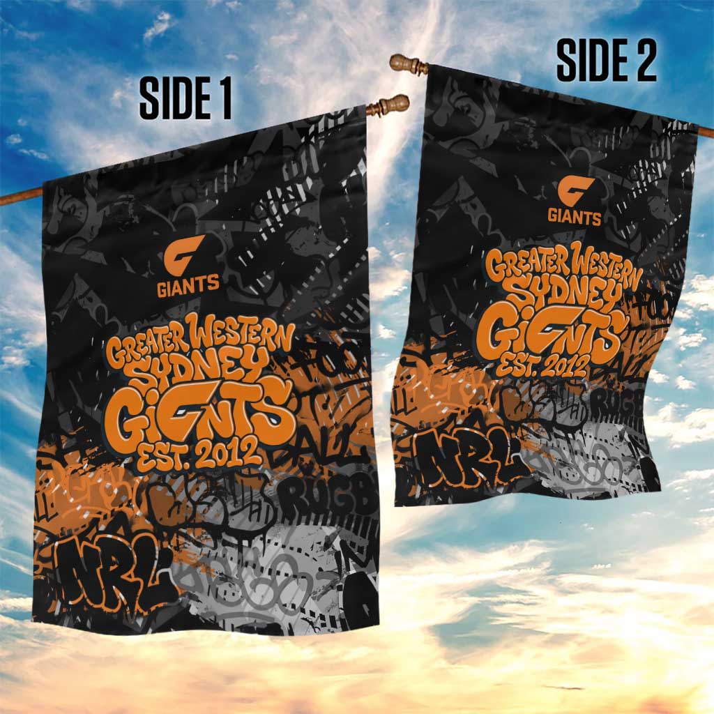 Greater Western Sydney Giants Garden Flag Urban Graffiti Street Art - Bold Abstract Spray Paint