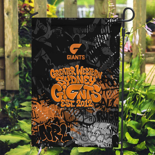 Greater Western Sydney Giants Garden Flag Urban Graffiti Street Art - Bold Abstract Spray Paint