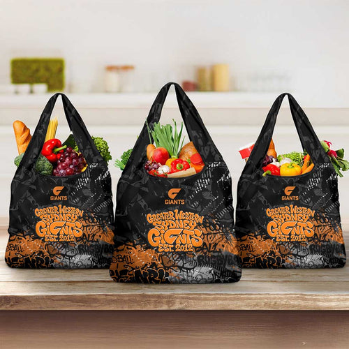 Greater Western Sydney Giants Grocery Bag Urban Graffiti Street Art - Bold Abstract Spray Paint