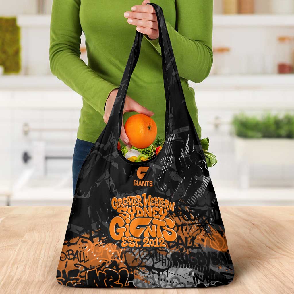 Greater Western Sydney Giants Grocery Bag Urban Graffiti Street Art - Bold Abstract Spray Paint