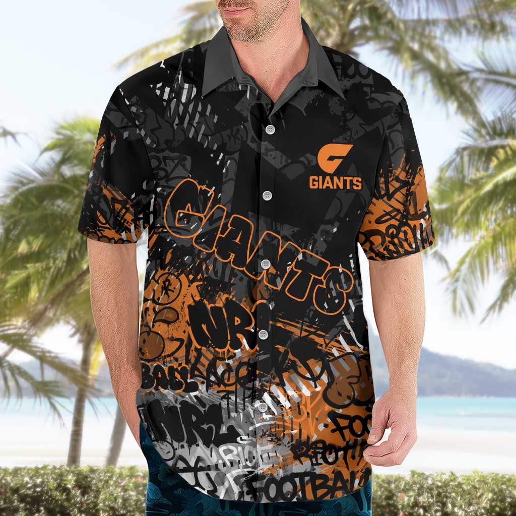 Greater Western Sydney Giants Hawaiian Shirt Urban Graffiti Street Art - Bold Abstract Spray Paint