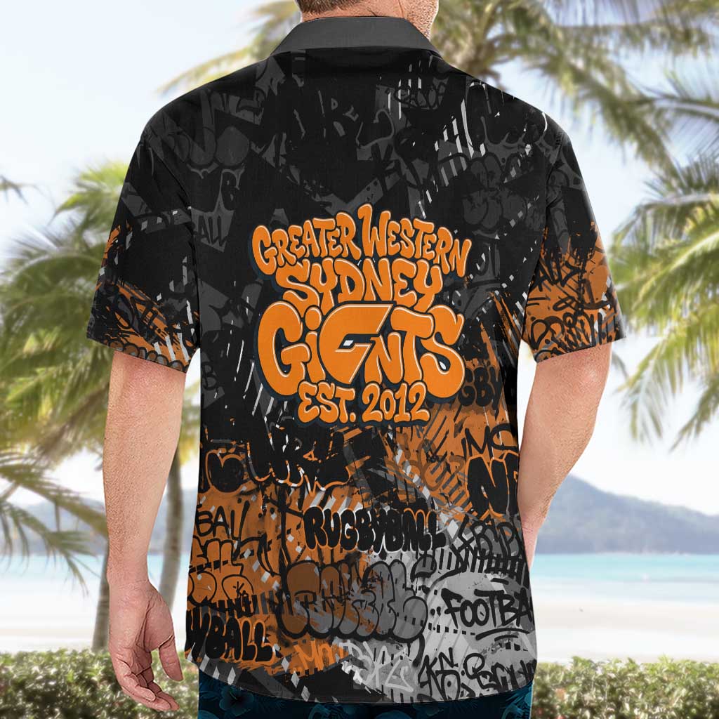 Greater Western Sydney Giants Hawaiian Shirt Urban Graffiti Street Art - Bold Abstract Spray Paint