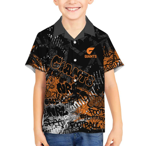 Greater Western Sydney Giants Hawaiian Shirt Urban Graffiti Street Art - Bold Abstract Spray Paint