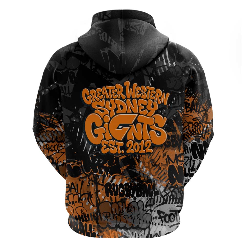 Greater Western Sydney Giants Hoodie Urban Graffiti Street Art - Bold Abstract Spray Paint