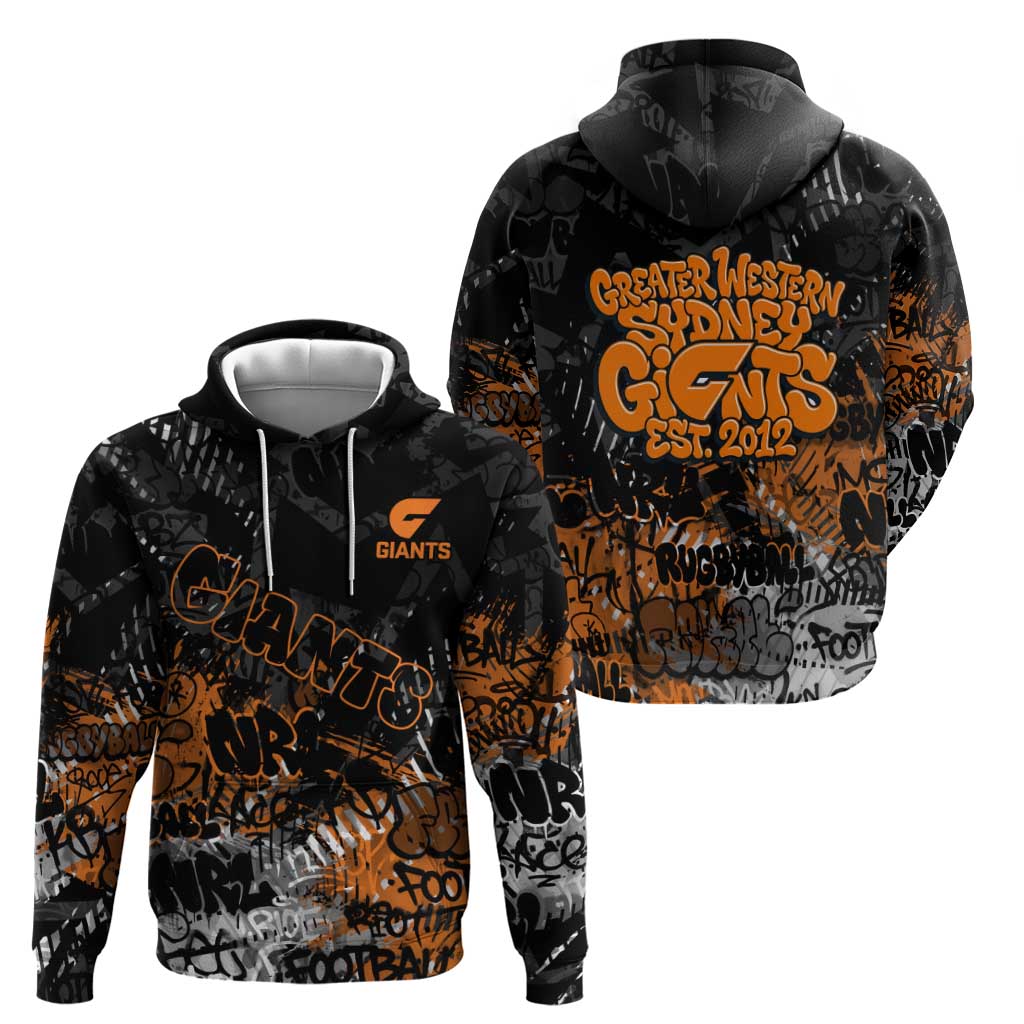 Greater Western Sydney Giants Hoodie Urban Graffiti Street Art - Bold Abstract Spray Paint