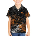 Greater Western Sydney Giants Kid Hawaiian Shirt Urban Graffiti Street Art - Bold Abstract Spray Paint