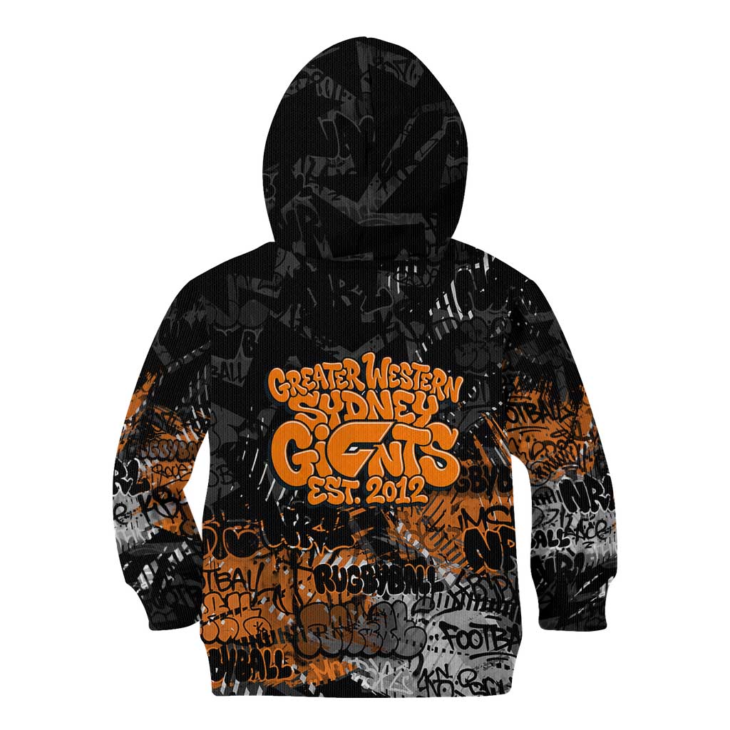 Greater Western Sydney Giants Kid Hoodie Urban Graffiti Street Art - Bold Abstract Spray Paint