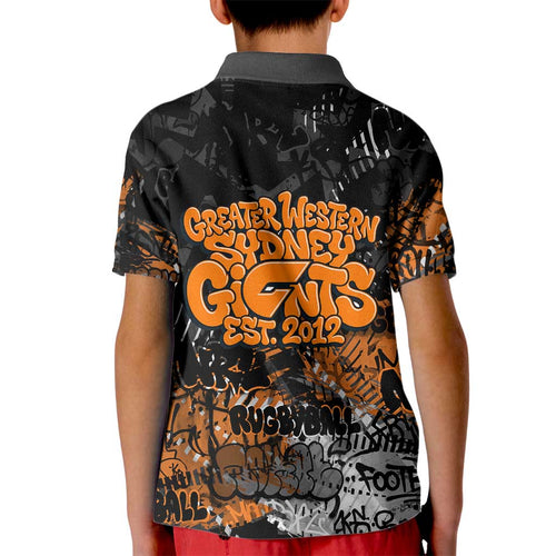 Greater Western Sydney Giants Kid Polo Shirt Urban Graffiti Street Art - Bold Abstract Spray Paint