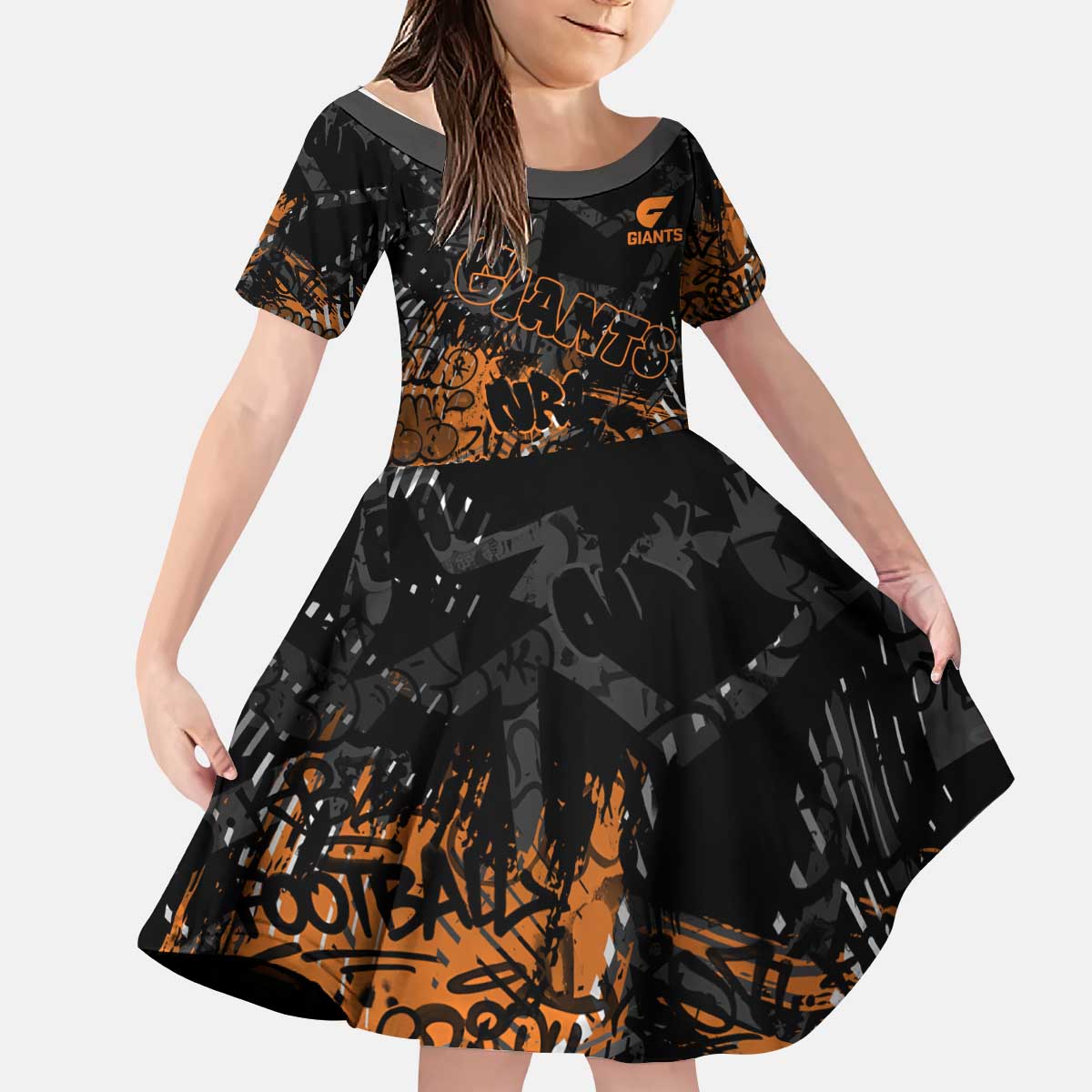 Greater Western Sydney Giants Kid Short Sleeve Dress Urban Graffiti Street Art - Bold Abstract Spray Paint