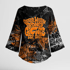 Greater Western Sydney Giants Kimono Sleeve Blouse Urban Graffiti Street Art - Bold Abstract Spray Paint