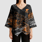 Greater Western Sydney Giants Kimono Sleeve Blouse Urban Graffiti Street Art - Bold Abstract Spray Paint
