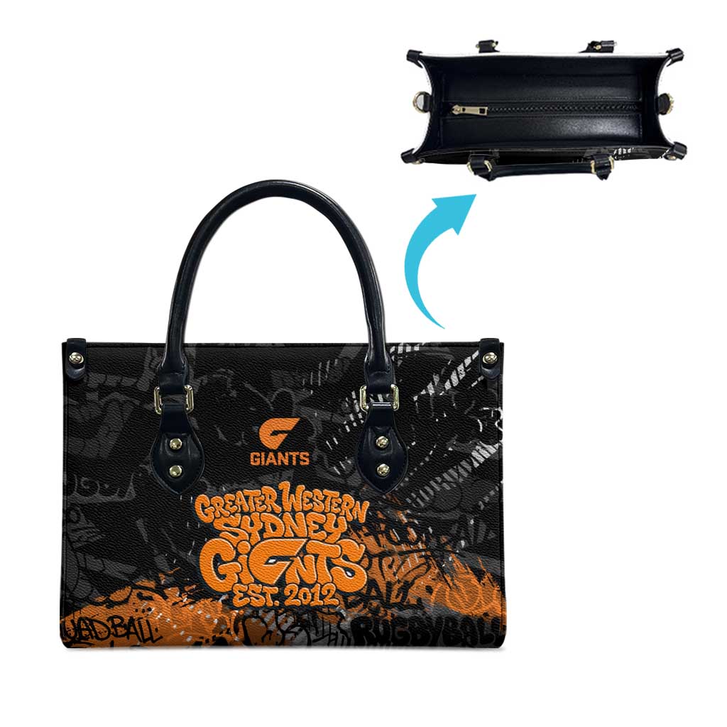 Greater Western Sydney Giants Leather Bag Urban Graffiti Street Art - Bold Abstract Spray Paint