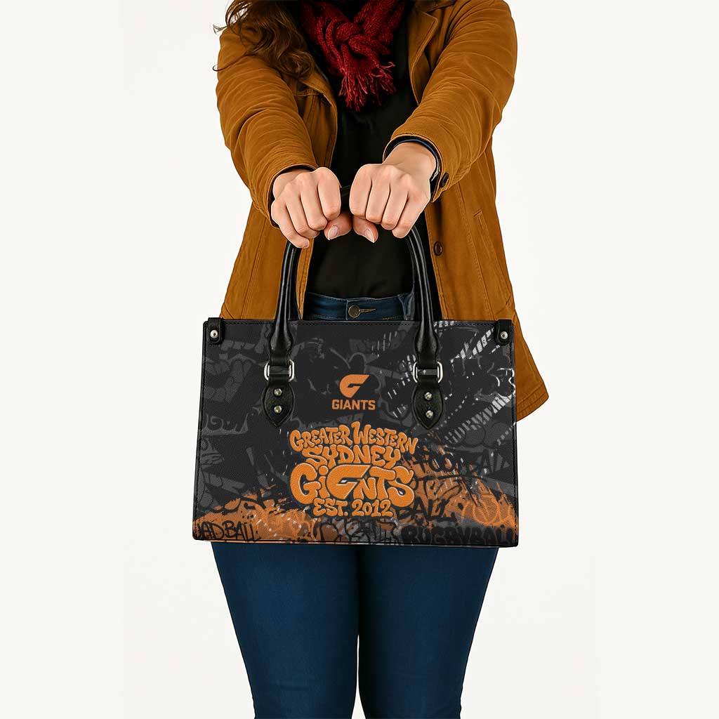 Greater Western Sydney Giants Leather Bag Urban Graffiti Street Art - Bold Abstract Spray Paint