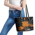 Greater Western Sydney Giants Leather Tote Bag Urban Graffiti Street Art - Bold Abstract Spray Paint