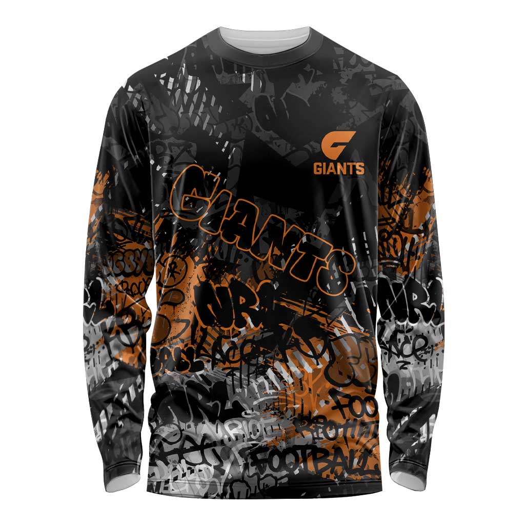 Greater Western Sydney Giants Long Sleeve Shirt Urban Graffiti Street Art - Bold Abstract Spray Paint