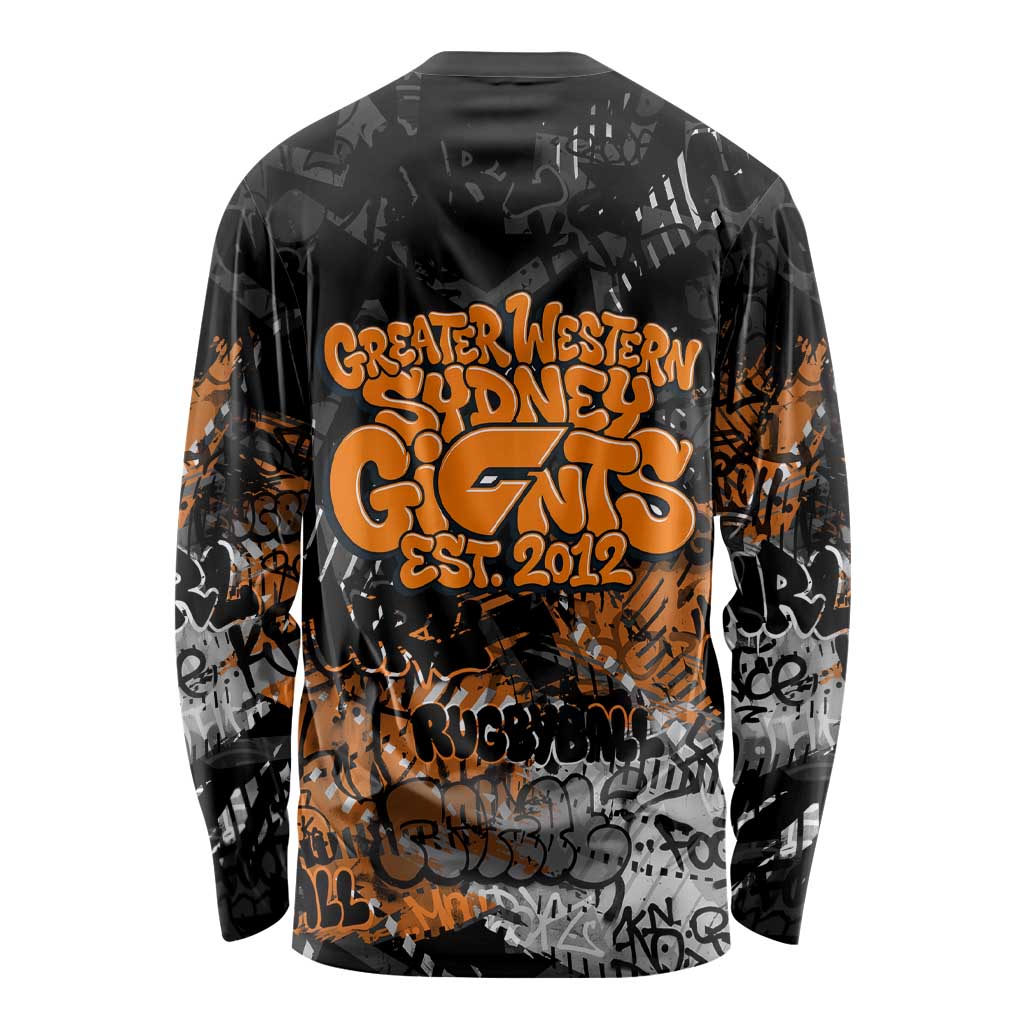 Greater Western Sydney Giants Long Sleeve Shirt Urban Graffiti Street Art - Bold Abstract Spray Paint