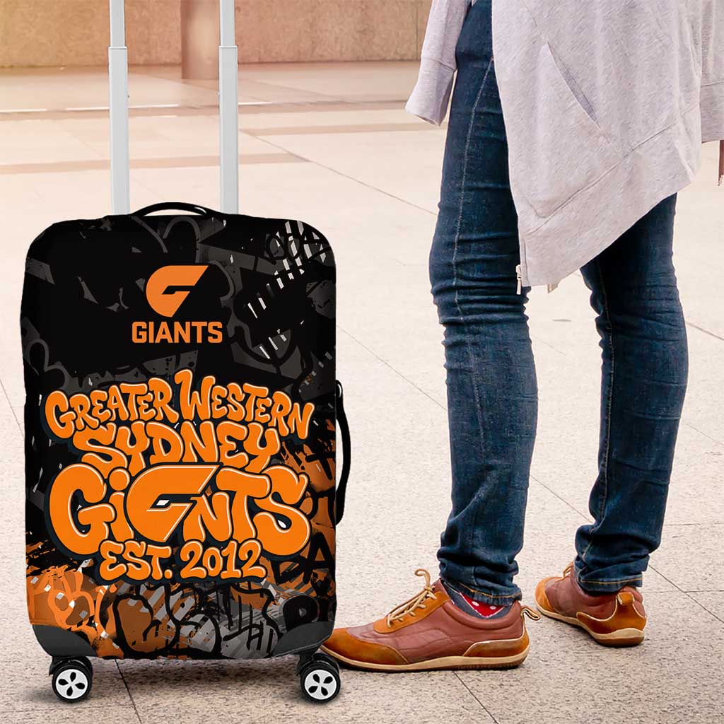 Greater Western Sydney Giants Luggage Cover Urban Graffiti Street Art - Bold Abstract Spray Paint