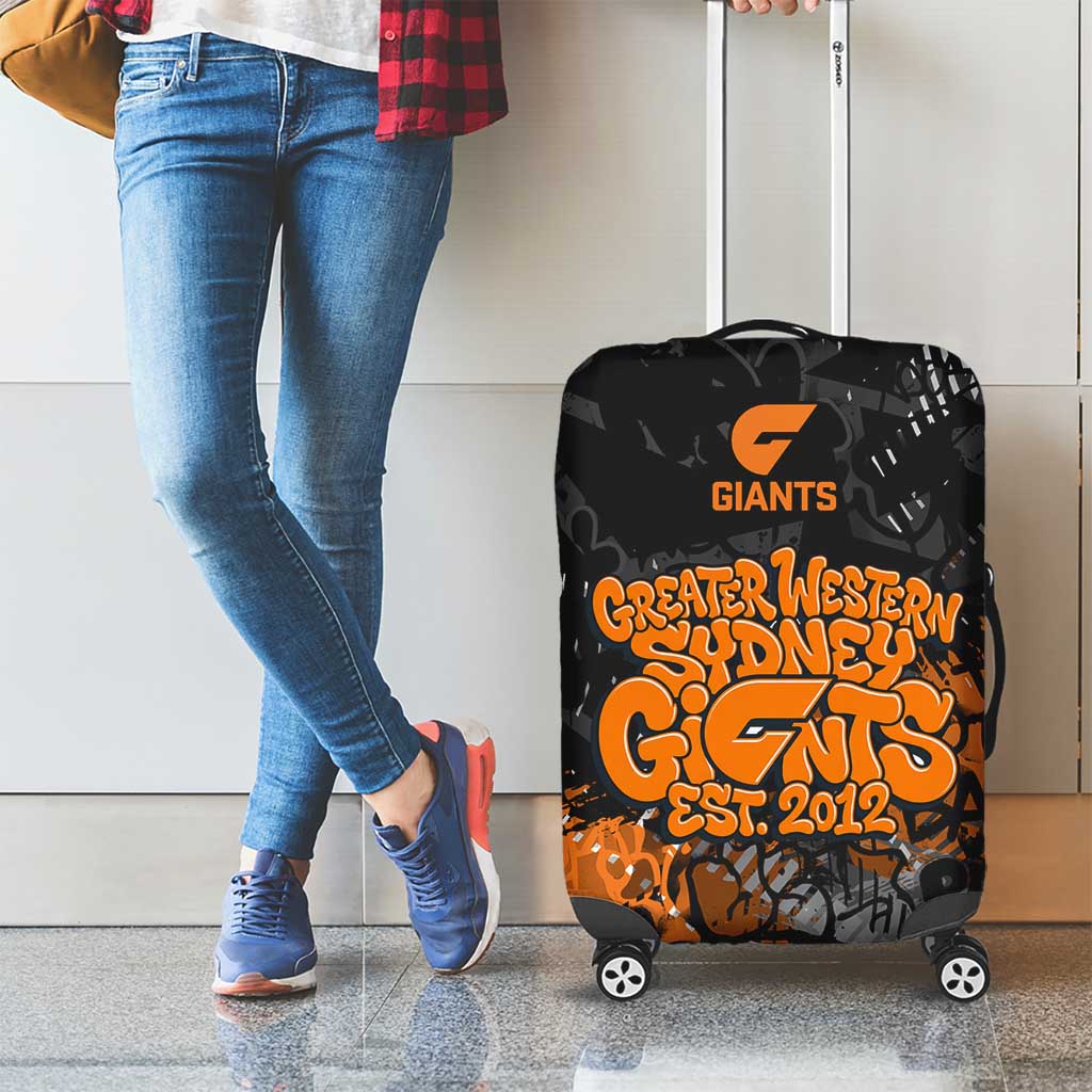 Greater Western Sydney Giants Luggage Cover Urban Graffiti Street Art - Bold Abstract Spray Paint