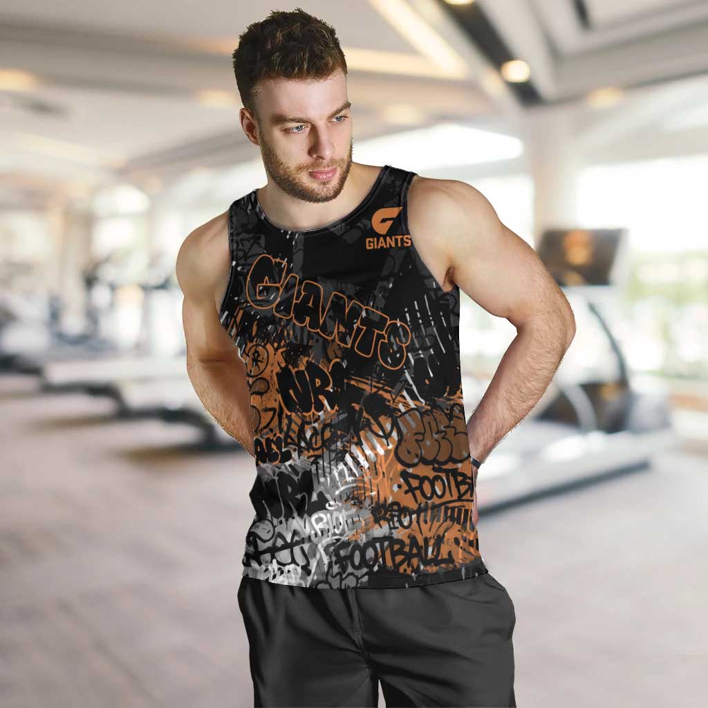 Greater Western Sydney Giants Men Tank Top Urban Graffiti Street Art - Bold Abstract Spray Paint