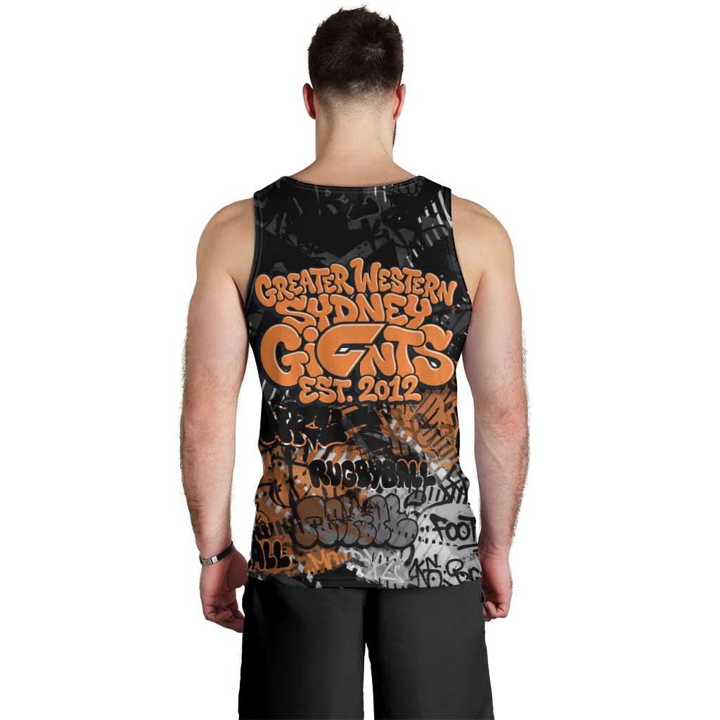Greater Western Sydney Giants Men Tank Top Urban Graffiti Street Art - Bold Abstract Spray Paint