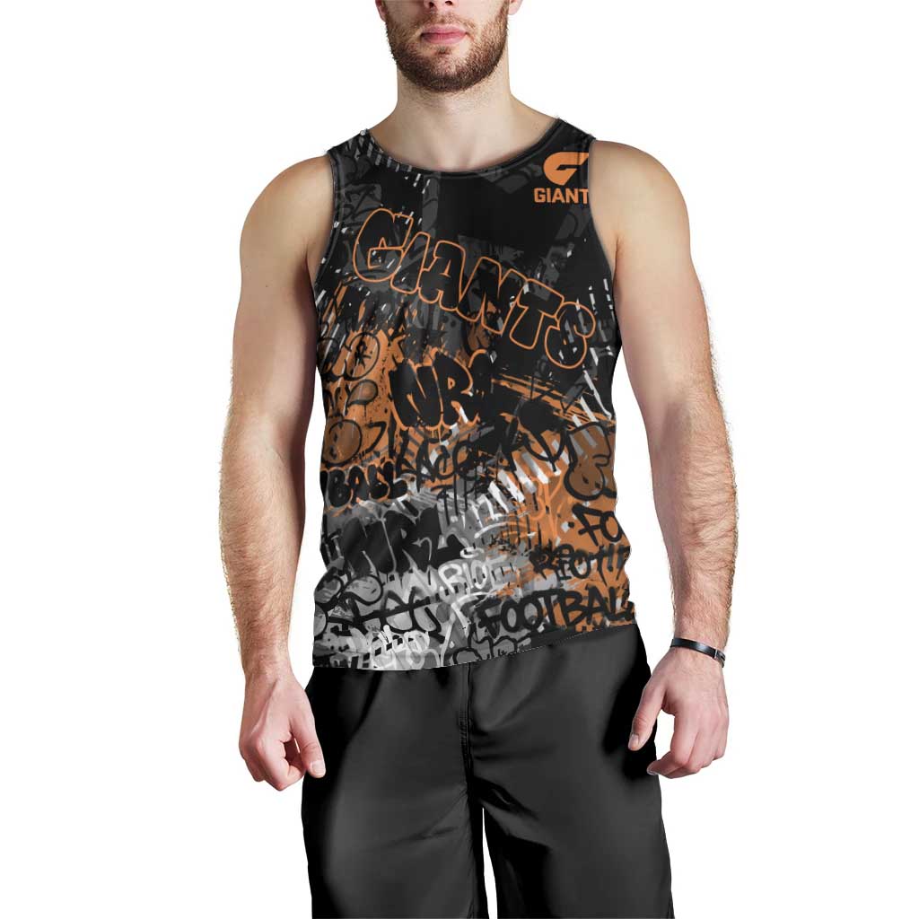 Greater Western Sydney Giants Men Tank Top Urban Graffiti Street Art - Bold Abstract Spray Paint