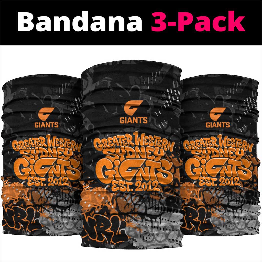 Greater Western Sydney Giants Neck Gaiter Urban Graffiti Street Art - Bold Abstract Spray Paint