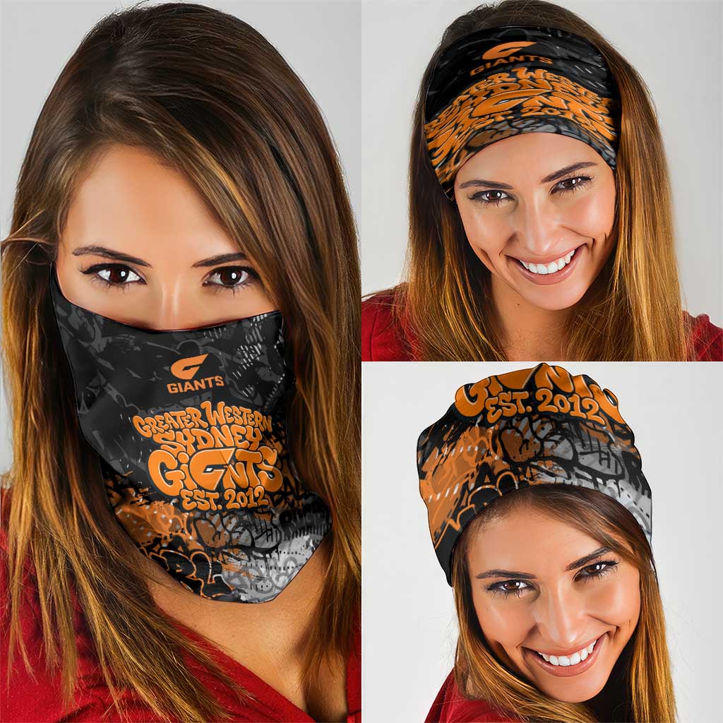 Greater Western Sydney Giants Neck Gaiter Urban Graffiti Street Art - Bold Abstract Spray Paint