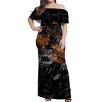 Greater Western Sydney Giants Off Shoulder Maxi Dress Urban Graffiti Street Art - Bold Abstract Spray Paint