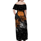 Greater Western Sydney Giants Off Shoulder Maxi Dress Urban Graffiti Street Art - Bold Abstract Spray Paint