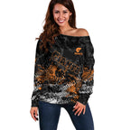 Greater Western Sydney Giants Off Shoulder Sweater Urban Graffiti Street Art - Bold Abstract Spray Paint