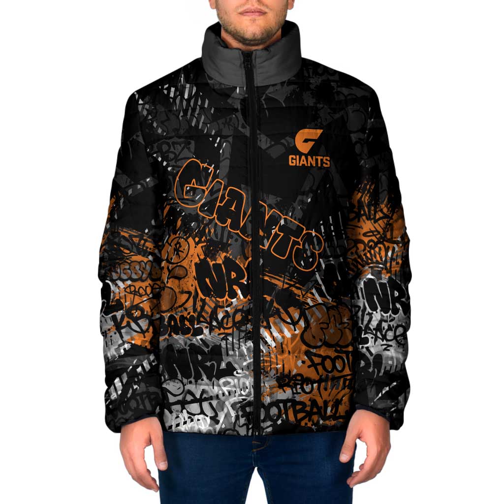 Greater Western Sydney Giants Padded Jacket Urban Graffiti Street Art - Bold Abstract Spray Paint