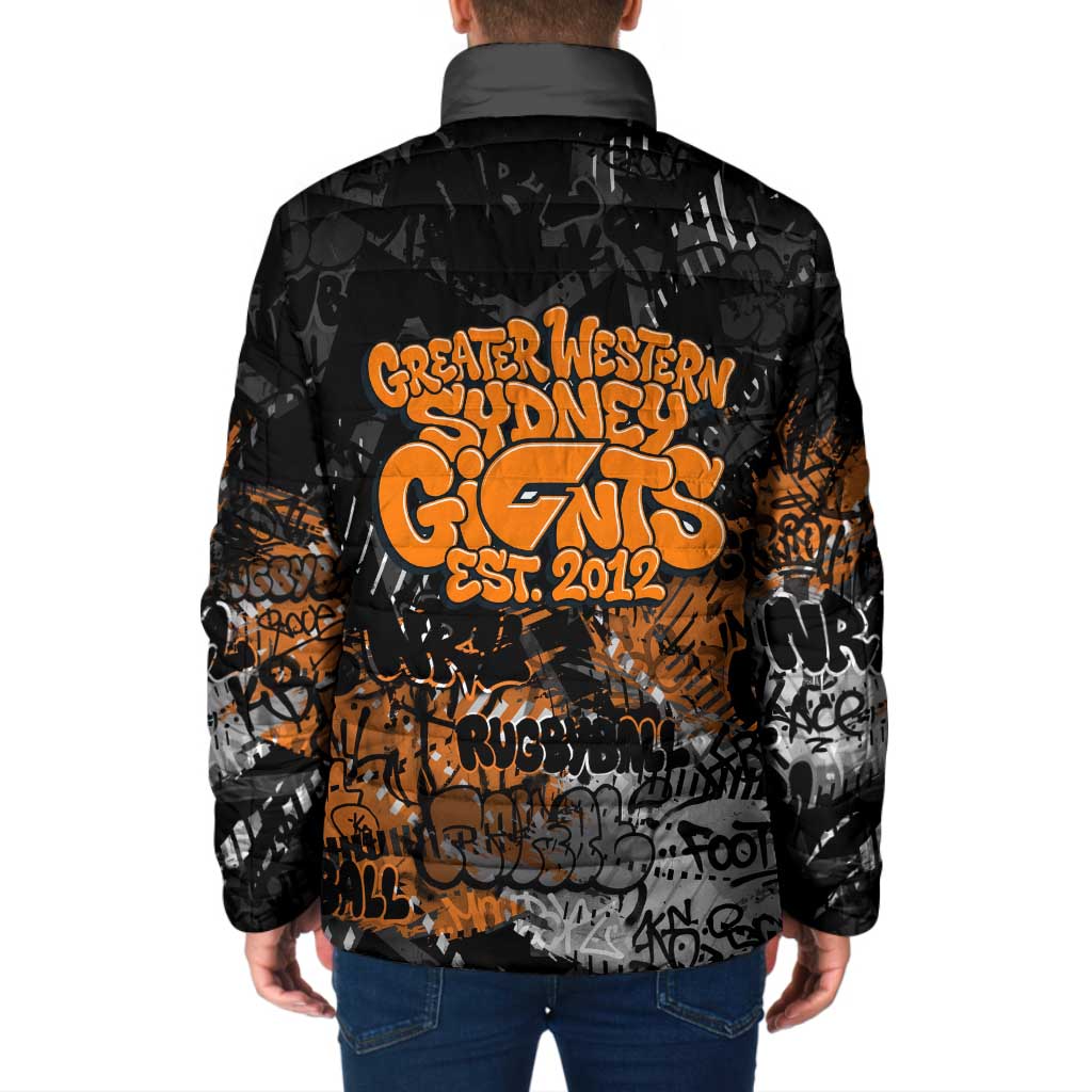 Greater Western Sydney Giants Padded Jacket Urban Graffiti Street Art - Bold Abstract Spray Paint
