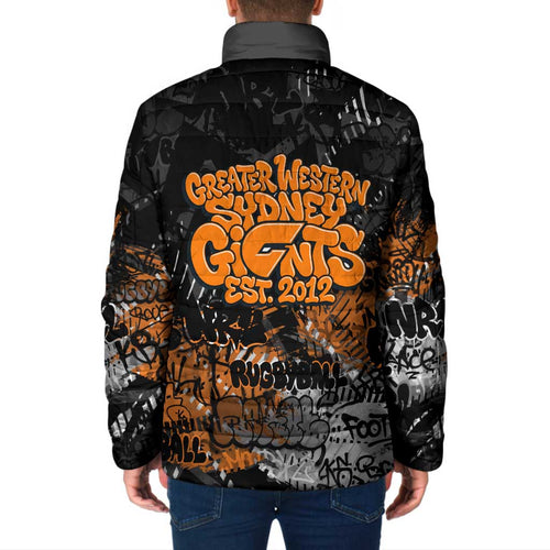 Greater Western Sydney Giants Padded Jacket Urban Graffiti Street Art - Bold Abstract Spray Paint
