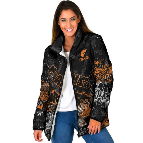 Greater Western Sydney Giants Padded Jacket Urban Graffiti Street Art - Bold Abstract Spray Paint