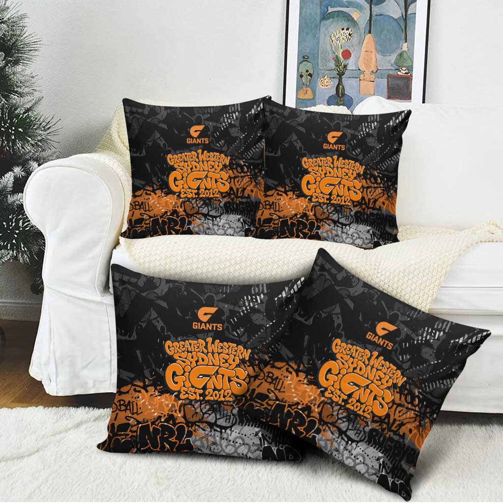 Greater Western Sydney Giants Pillow Cover Urban Graffiti Street Art - Bold Abstract Spray Paint