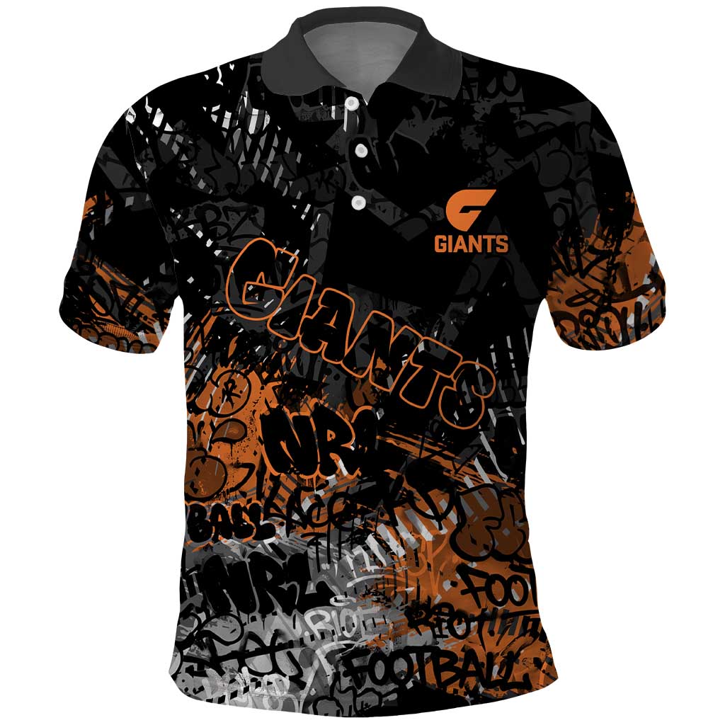 Greater Western Sydney Giants Polo Shirt Urban Graffiti Street Art - Bold Abstract Spray Paint