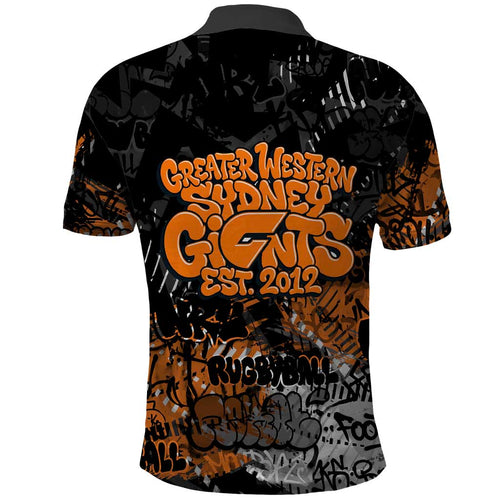Greater Western Sydney Giants Polo Shirt Urban Graffiti Street Art - Bold Abstract Spray Paint